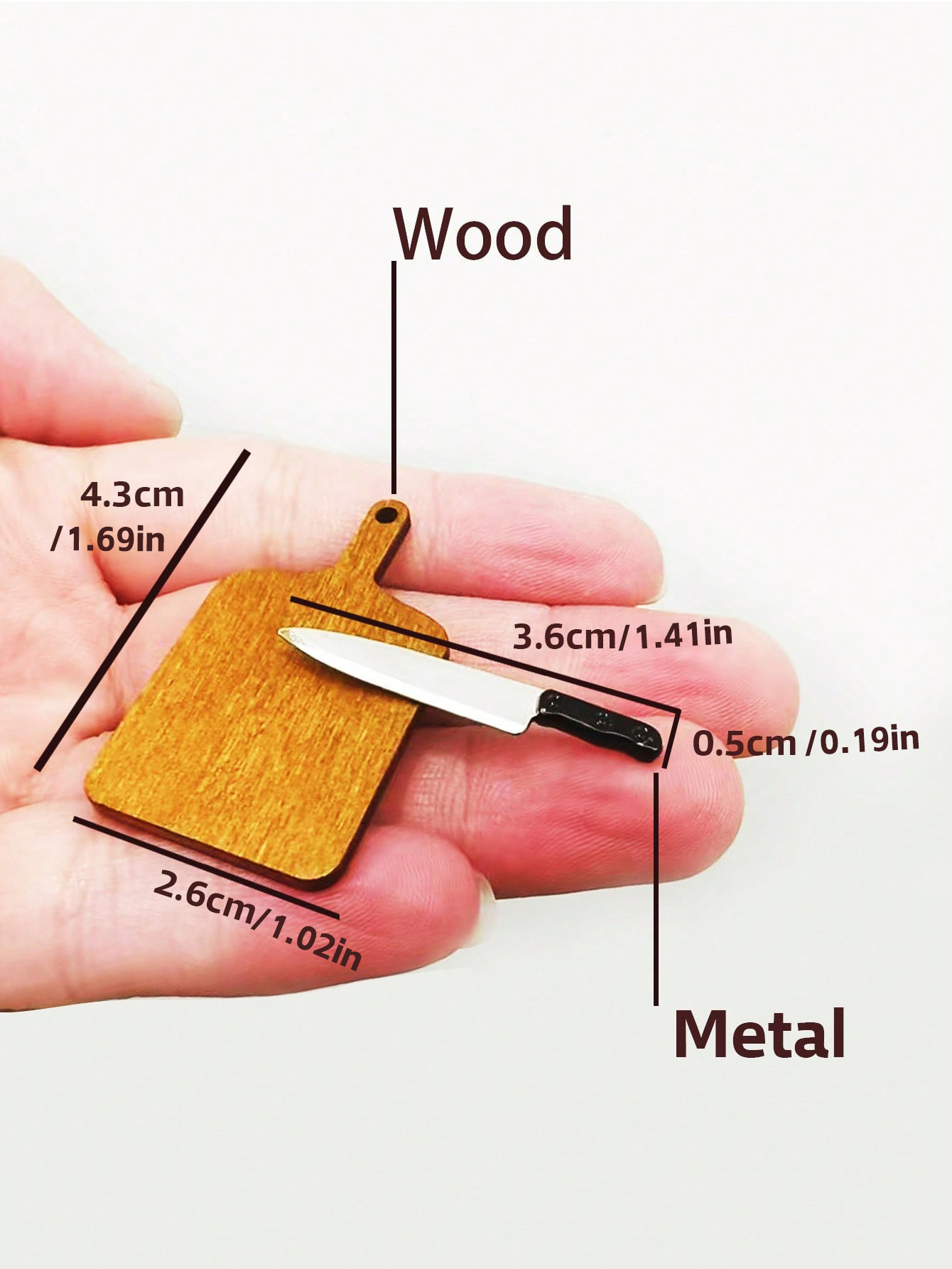 Model Kit Wood - Dollhouse Mini Kitchen Set Cutting Board