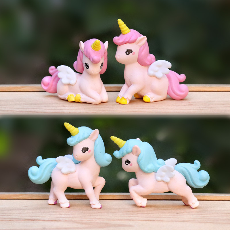 Model Kit Unicorn - 4pcs/set Anime unicorn Q Version kawaii