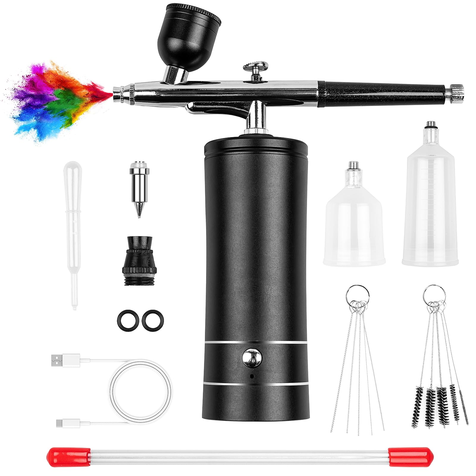 Airbrush Compressor Kit - Esakoya Airbrush Kit Rechargeable Cordless Airbrush