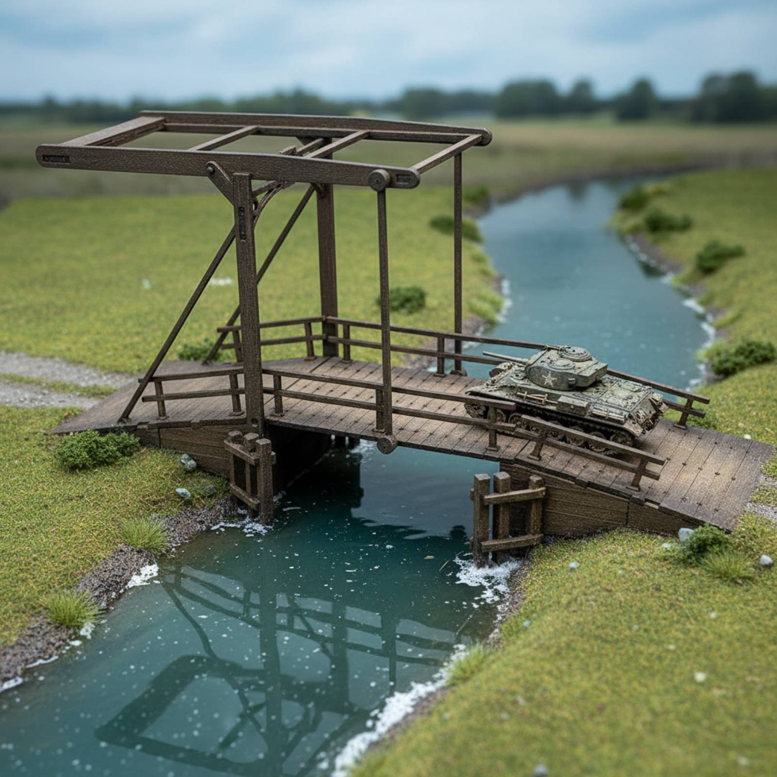 WW2 Display Scene Bridge Handm - Model Kit Wood recension och pris