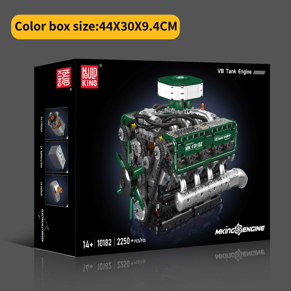 Mould King 10182 V8 Tank Engin - Model Kit Engine recension och pris