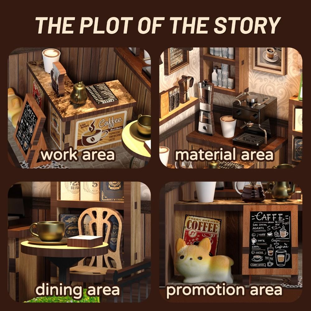 Country Cafe Style DIY Miniatu - Model Kit Wood recension och pris