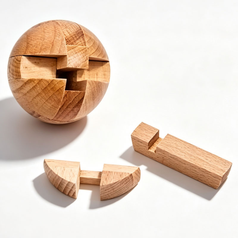 Classic Wooden Puzzle Ball Mag - Model Kit Wood recension och pris