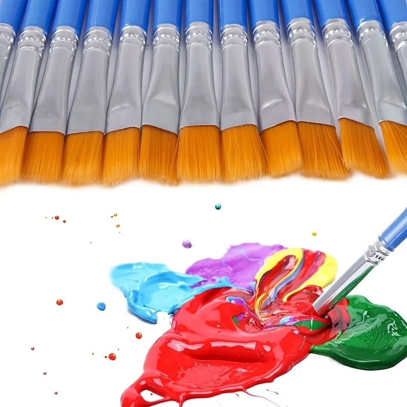 Nylon Flat Paint Brushes with  - Plastic Model Paint recension och pris