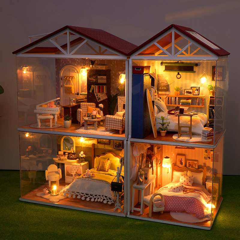DIY Wooden Dollhouse Mini Bedr - Model Kit Wood recension och pris